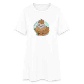 Boulettes de poulet en soie - Robe T-shirt Femme - blanc - Devant