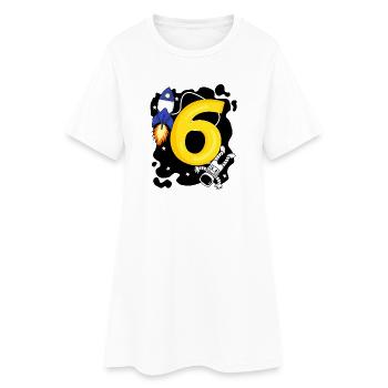 6 Birthday Boy Astronaut - six years - Women’s T-Shirt Dress - white - Front