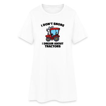Landmaschinen Fahrzeug Biobauer Statement Traktor - Frauen T-Shirt-Kleid - Weiß - Vorne