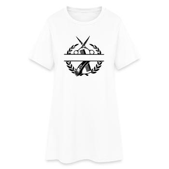 Bannière de nom de barbier couronne de laurier - Robe T-shirt Femme - blanc - Devant
