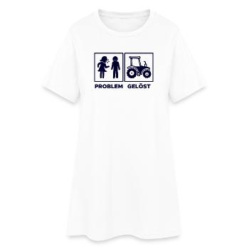 Kraftfahrzeug Landmaschinen Traktor Statement - Frauen T-Shirt-Kleid - Weiß - Vorne