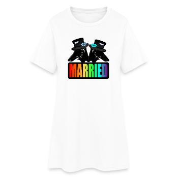LGBTQ COUPLE MARRIED - WEDDING - GAY GROOM - Women’s T-Shirt Dress - white - Front