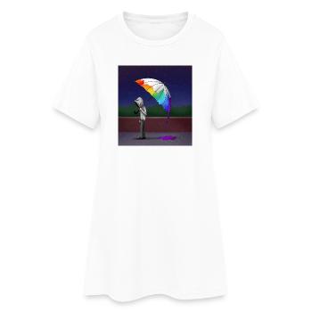 Mélancolie du parapluie arc-en-ciel - Robe T-shirt Femme - blanc - Devant