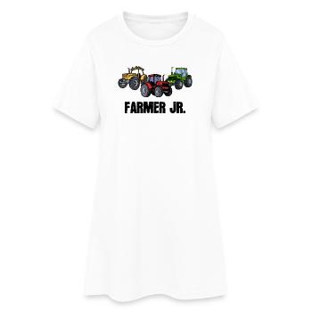 Traktor Statement Jungbauer Feld Bauernhof Farmer - Frauen T-Shirt-Kleid - Weiß - Vorne