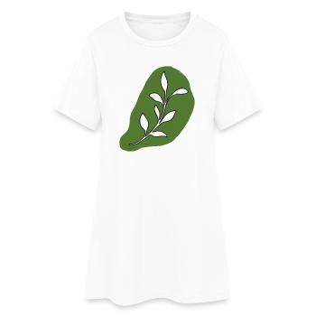 Feuilles - Robe T-shirt Femme - blanc - Devant