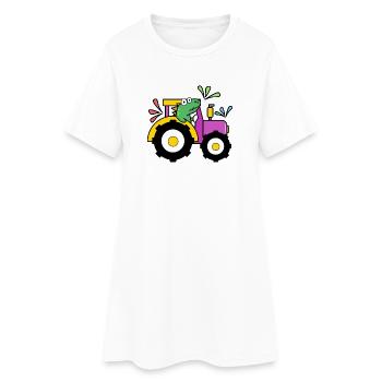 Tracteur agriculteur Agriculture Véhicule Agriculteur biologique - Robe T-shirt Femme - blanc - Devant