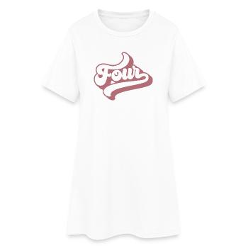 Quatre 4ème anniversaire pour les filles de 4 ans - Robe T-shirt Femme - blanc - Devant