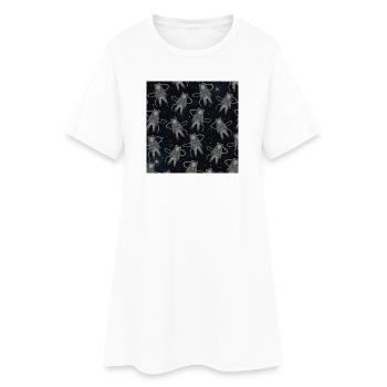 weltall, Astronauten muster, motive kinderzimmer - Frauen T-Shirt-Kleid - Weiß - Vorne