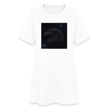 coole vögel mann, weißkopf Seeadler Nachtmuster - Frauen T-Shirt-Kleid - Weiß - Vorne