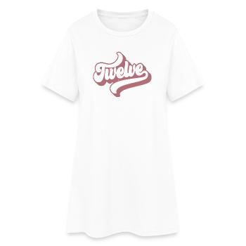 Douze 12e anniversaire pour les filles de 12 ans - Robe T-shirt Femme - blanc - Devant