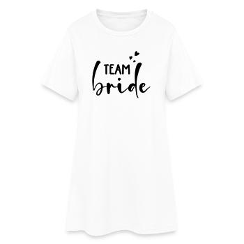 Team Bride Personalisierbar - Frauen T-Shirt-Kleid - Weiß - Vorne