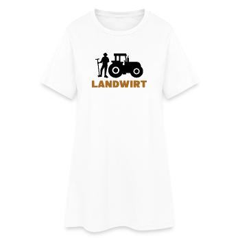 Landwirt Traktor Spruch Landleben Biobauer Feld - Frauen T-Shirt-Kleid - Weiß - Vorne
