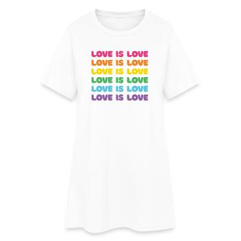 Mois de la fierté - L’amour c’est l’amour - Robe T-shirt Femme - blanc - Devant