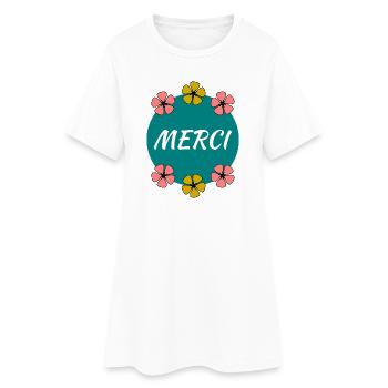 MAÎTRESSE. MERCI. MERCI MAÎTRESSE. FLEUR - Robe T-shirt Femme - blanc - Devant