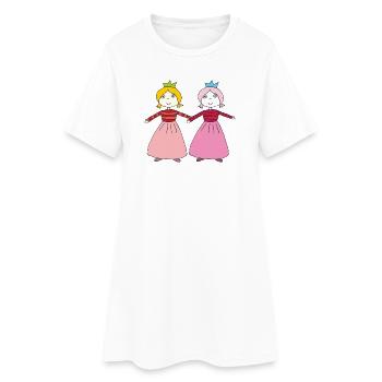 Sœurs Princesse - Robe T-shirt Femme - blanc - Devant