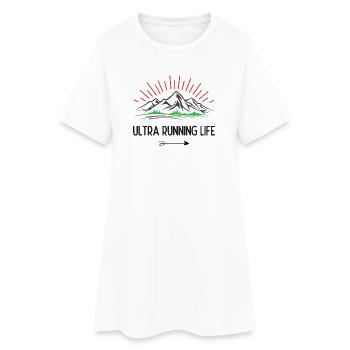 Ultra-Laufleben - Frauen T-Shirt-Kleid - Weiß - Vorne