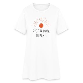 Steh auf und laufe. Wiederholen. - Frauen T-Shirt-Kleid - Weiß - Vorne