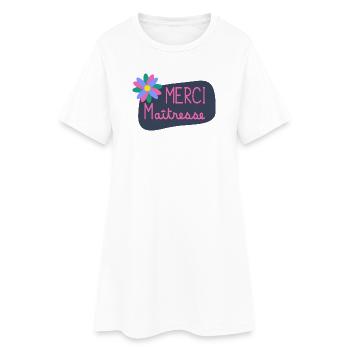 MERCI. MAÎTRESSE. MAÎTRE. MERCI MAÎTRESSE. FLEUR - Robe T-shirt Femme - blanc - Devant