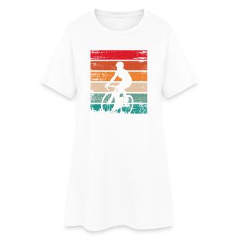 Cycliste rétro coucher de soleil - Robe T-shirt Femme - blanc - Devant