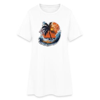 Coucher de soleil - Robe T-shirt Femme - blanc - Devant