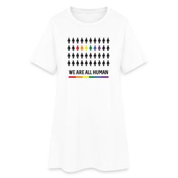 Mois de la fierté LGBTQ - Nous sommes tous humains - Robe T-shirt Femme - blanc - Devant