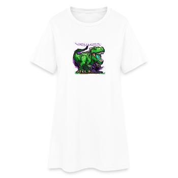 Dinosaure - Robe T-shirt Femme - blanc - Devant