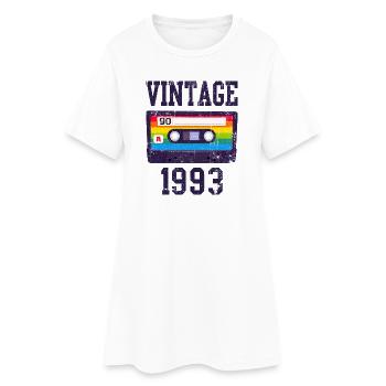Cassette arc-en-ciel vintage 1993 - Robe T-shirt Femme - blanc - Devant
