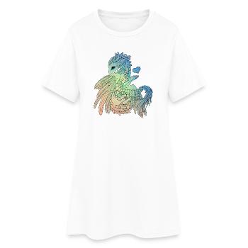 Mystischer Drache - Frauen T-Shirt-Kleid - Weiß - Vorne
