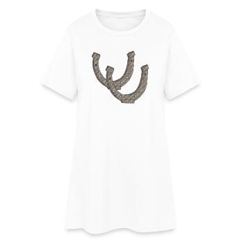 Tissu fer à cheval - Robe T-shirt Femme - blanc - Devant