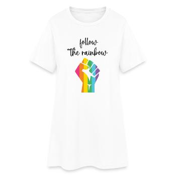 LGBT Pride Month - Folge dem Regenbogen - Frauen T-Shirt-Kleid - Weiß - Vorne