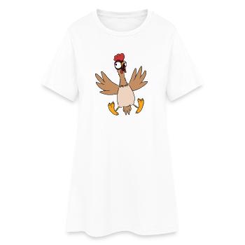 Poulet - Robe T-shirt Femme - blanc - Devant