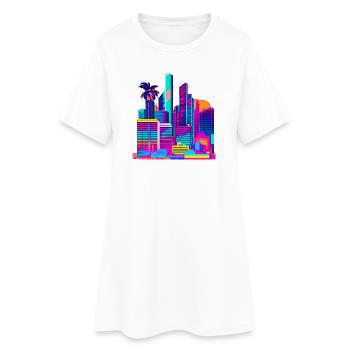 Horizon des années 80 - Robe T-shirt Femme - blanc - Devant