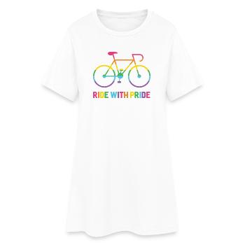 LGBTQ Cyclist - Ride With Pride - Women’s T-Shirt Dress - white - Front