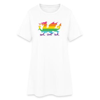 Mois de la fierté LGBTQ - LGBTQ Welsh Dragon - Robe T-shirt Femme - blanc - Devant