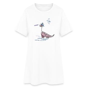 ahoi, maritim - Frauen T-Shirt-Kleid - Weiß - Vorne