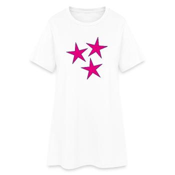 ETOILE. ETOILES. STAR. FÊTE. ANNIVERSAIRE. NOËL - Robe T-shirt Femme - blanc - Devant