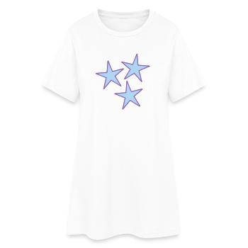 ETOILE. ETOILES. STAR. FÊTE. ANNIVERSAIRE. NOËL - Robe T-shirt Femme - blanc - Devant
