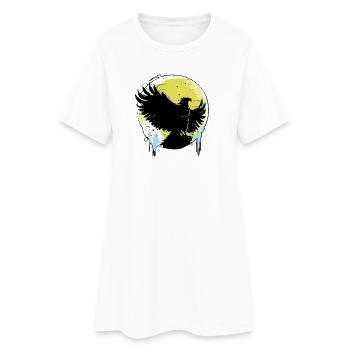 Adler vor Vollmond - Frauen T-Shirt-Kleid - Weiß - Vorne