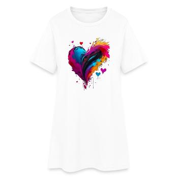 Cœur - Robe T-shirt Femme - blanc - Devant