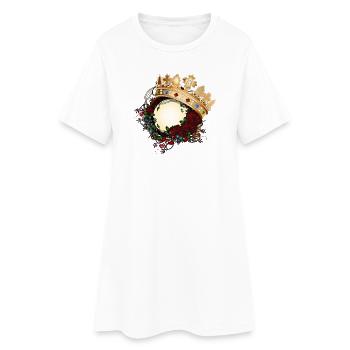 zeitloses Rosen Jugendstil Ornament mit Krone - Frauen T-Shirt-Kleid - Weiß - Vorne