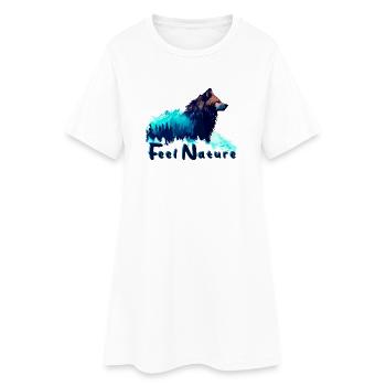 Wolfswald Feel Nature - Frauen T-Shirt-Kleid - Weiß - Vorne