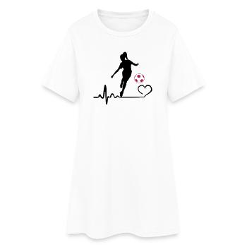 Battement de cœur de footballeur - Robe T-shirt Femme - blanc - Devant