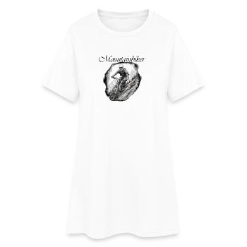 Mountainbiker - Frauen T-Shirt-Kleid - Weiß - Vorne