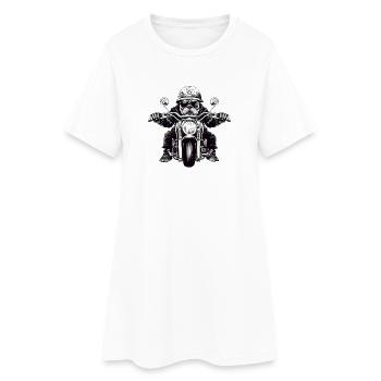 Chien - Bouledogue français à moto - Robe T-shirt Femme - blanc - Devant