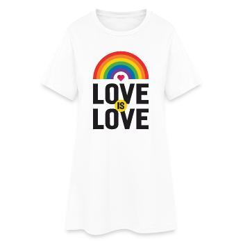 Pride Month LGBTQ - Love is Love - Women’s T-Shirt Dress - white - Front