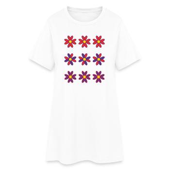 FLEUR. FLOWER. NATURE. ECOLOGIE. BONHEUR. ZEN - Robe T-shirt Femme - blanc - Devant