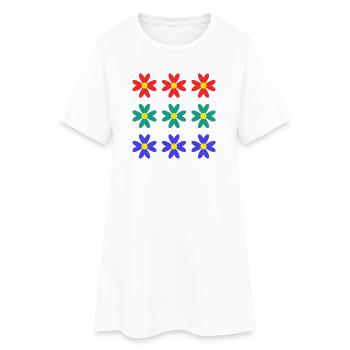 FLEUR. FLOWER. NATURE. ECOLOGIE. ANNIVERSAIRE - Robe T-shirt Femme - blanc - Devant