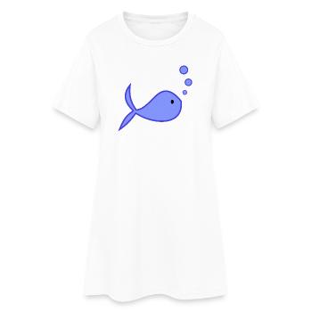 POISSON. POISSON D'AVRIL. VACANCES. ETE. HUMOUR - Robe T-shirt Femme - blanc - Devant