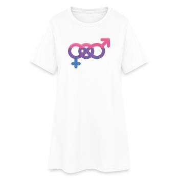 Mois de la fierté LGBTQ - Signe bisexuel - Robe T-shirt Femme - blanc - Devant