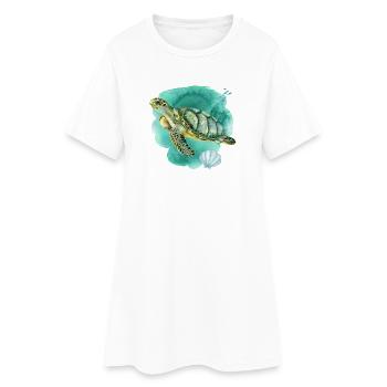 Meeresschildkröte im Ozean - Frauen T-Shirt-Kleid - Weiß - Vorne